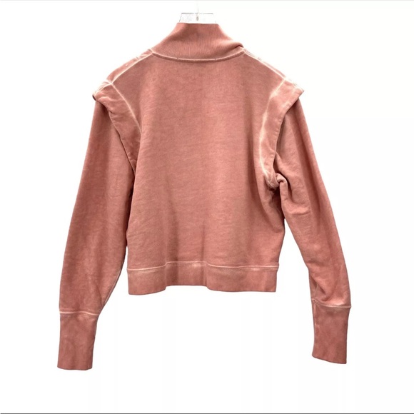 Veronica Beard Jeans Dylan Sweatshirt Rosewood Pink Quarter Zip Sweater SZ S - Picture 11 of 12